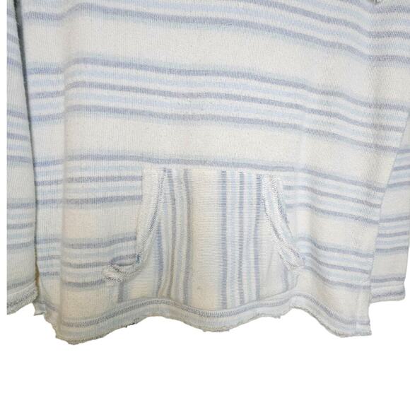 Ocean Drive Blue & White Striped Drawstring Beach Hoodie - Picture 6 of 6